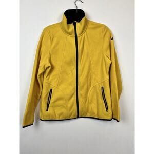 Nautica yellow navy zip up fleece sz L